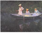 Claude Monet En Norvegienne. La barque a Giverny oil painting on canvas